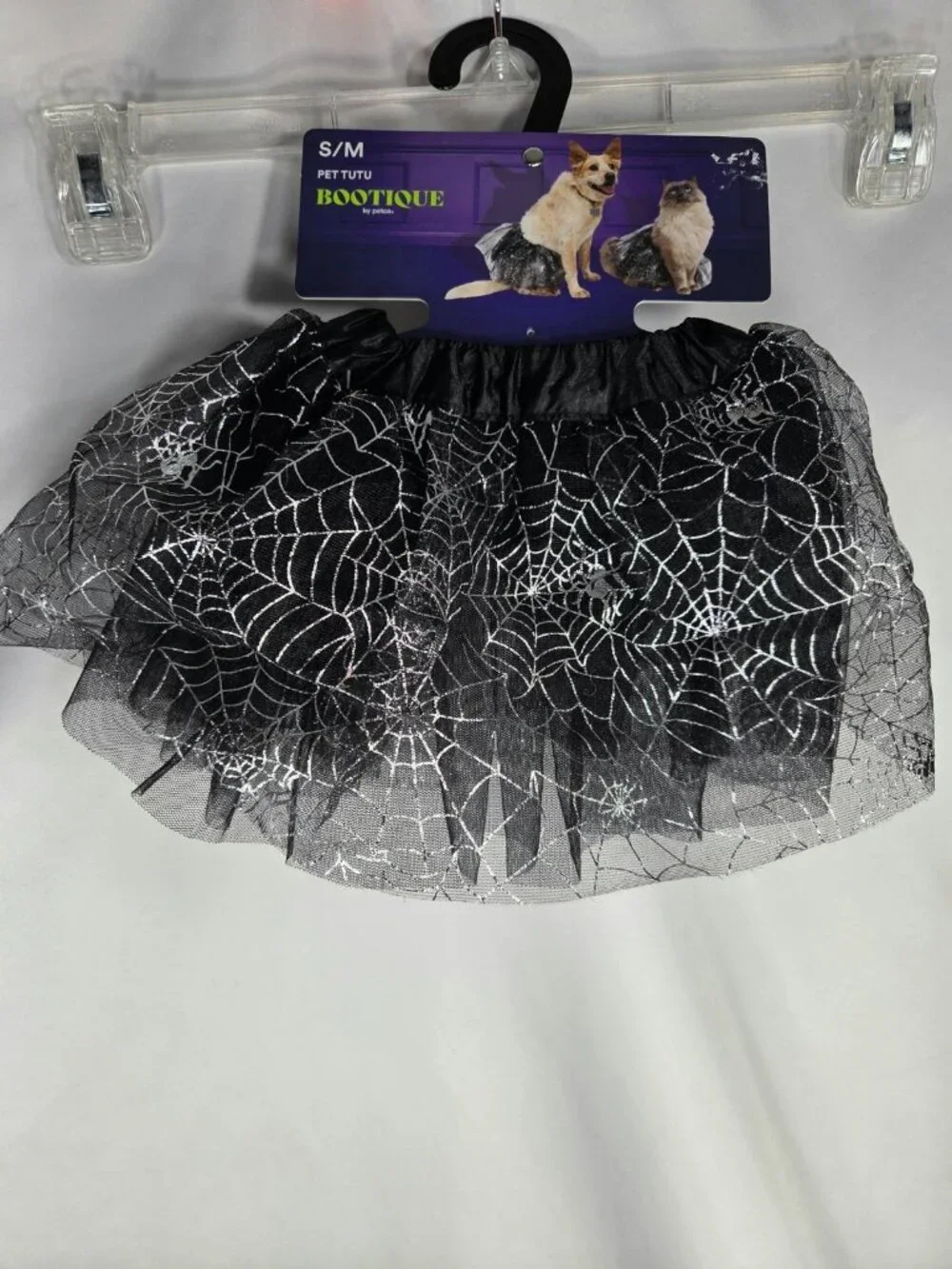 Bootique by Petco NWT Black & Silver Spider Web Tutu Size S/M